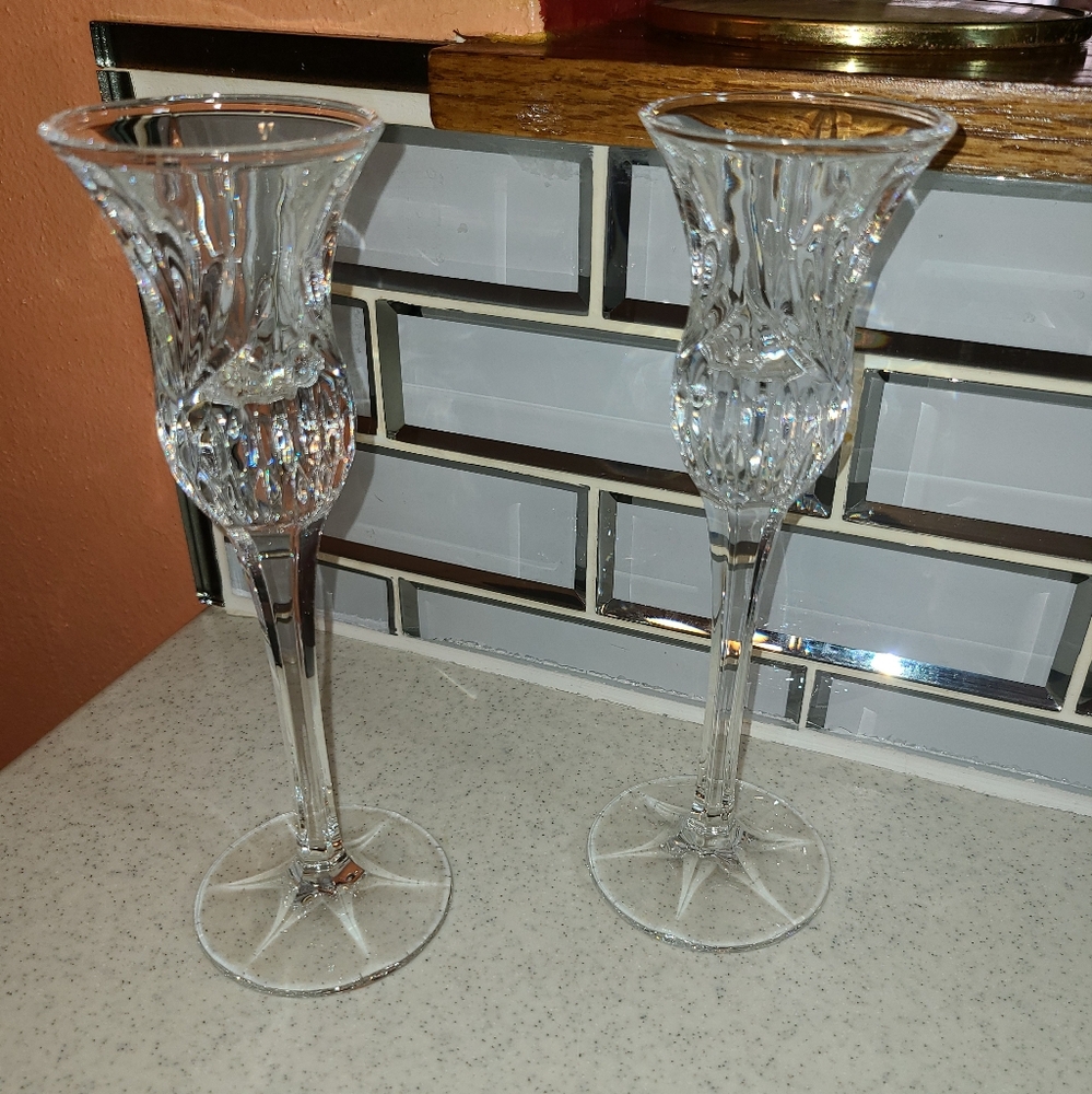 Elegant Crystal Candle Holders - Picture 3 of 6